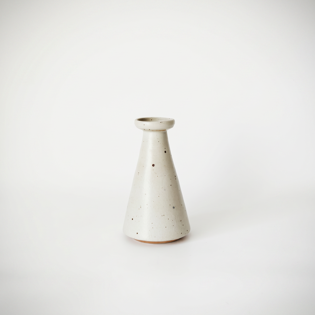 Minimalist Speckled Ceramic Bud Vase | Artisan Japandi Style Flower Vessel