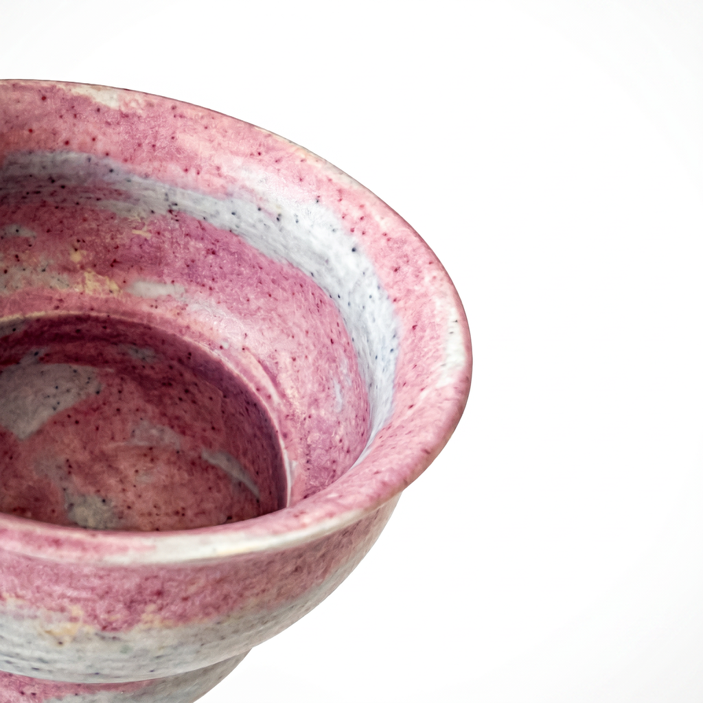 Hand-Glazed Pink Gradient Ceramic Tumbler | Artisan Wabi-Sabi Tea Cup