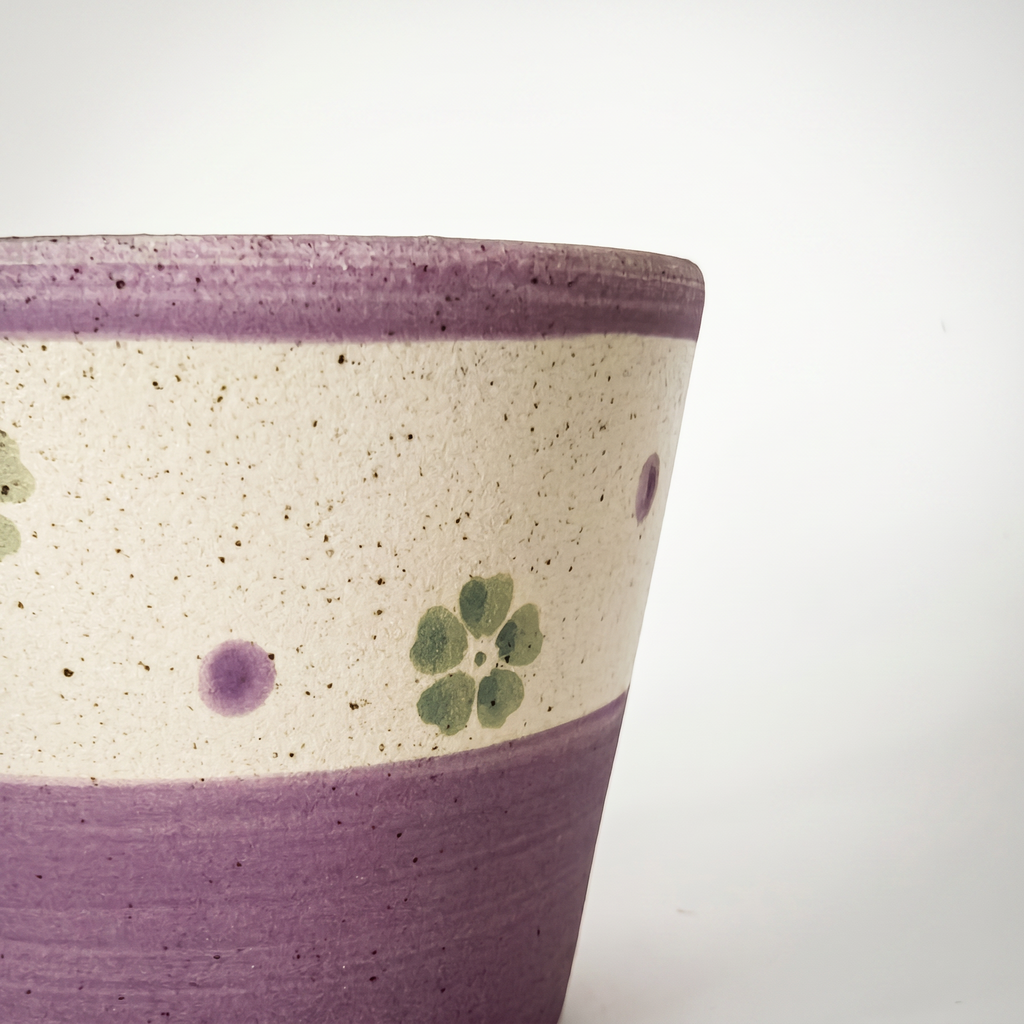 Vintage Scalloped Handmade Ceramic mug | Hand-Painted Wavy Rim Cup