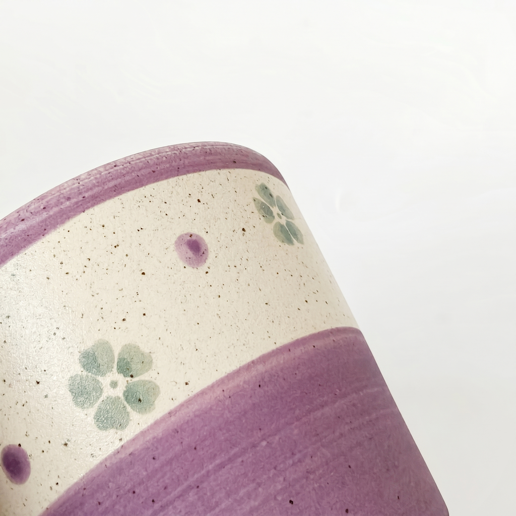 Vintage Scalloped Handmade Ceramic mug | Hand-Painted Wavy Rim Cup
